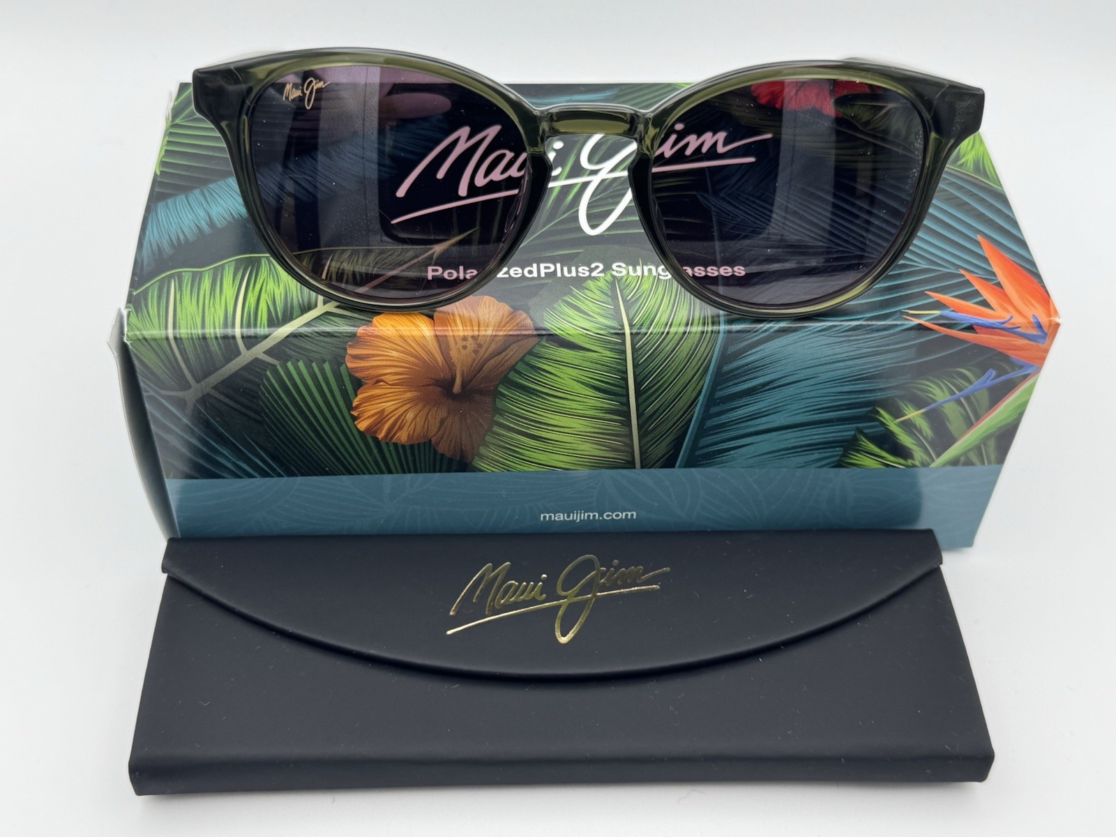 Maui Jim Hiehie RS636-15 Shiny Trans Green Frame / Maui Rose Lens