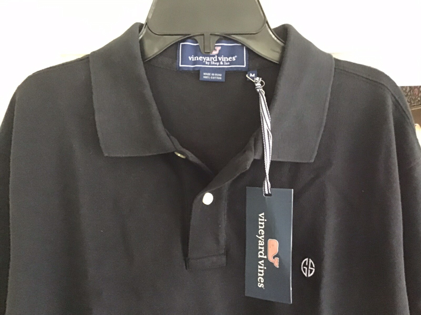 Vineyard Vines Classic Pique Polo Mens M & Whale Logo Hat Goldman Sachs Monogram