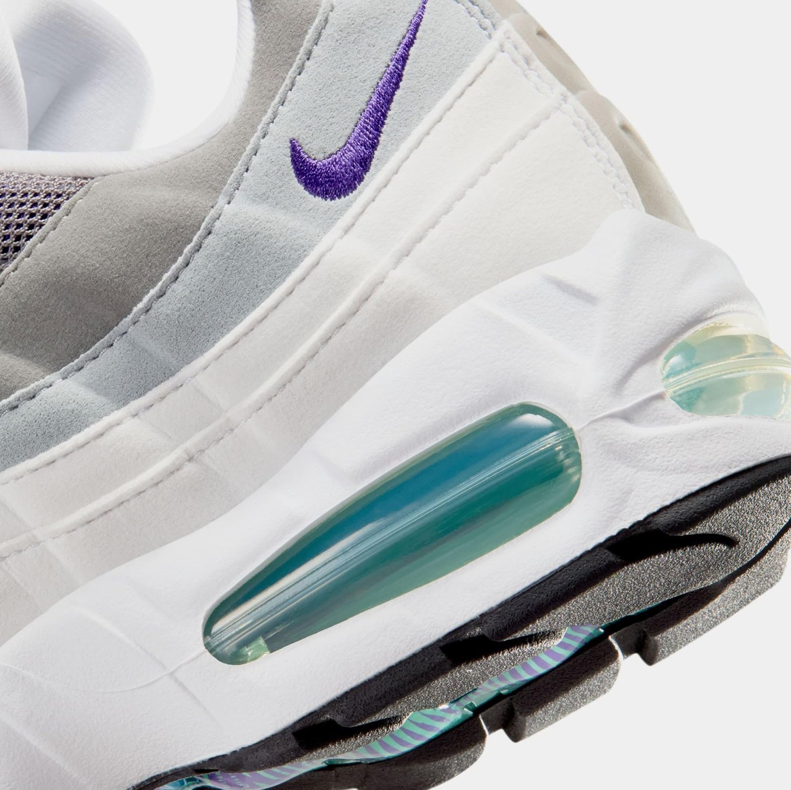 Nike Air Max 95 Big Bubble Grape Mens Running Shoes (White/Emerald Green/Wolf Gr