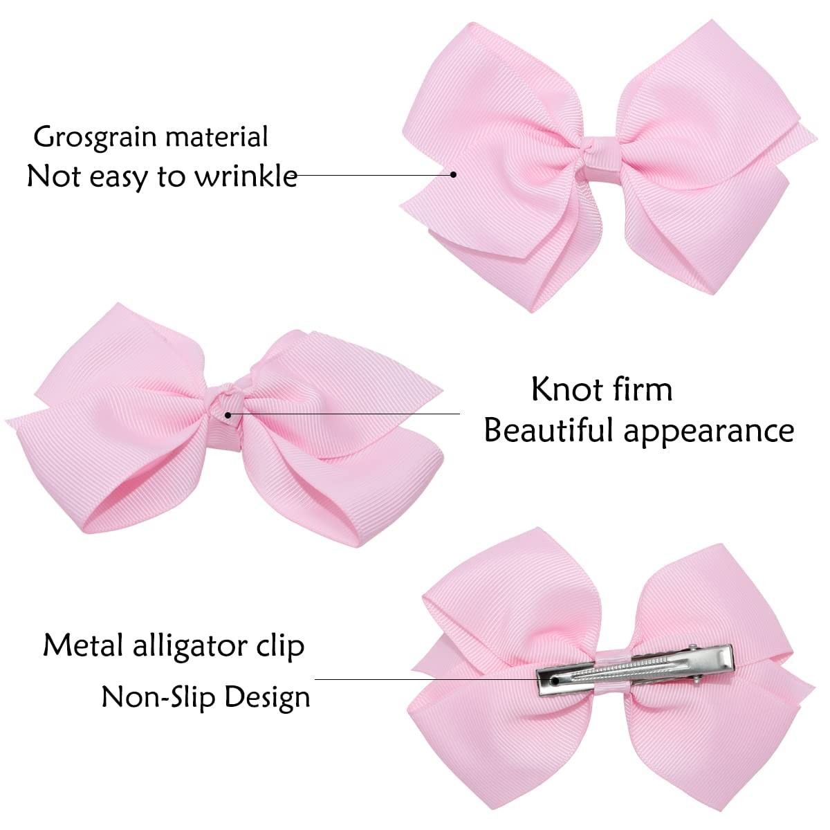 WillingTee 40 Colors Hair Bows for Fine 4.8 Inch (Pack of 40), 40