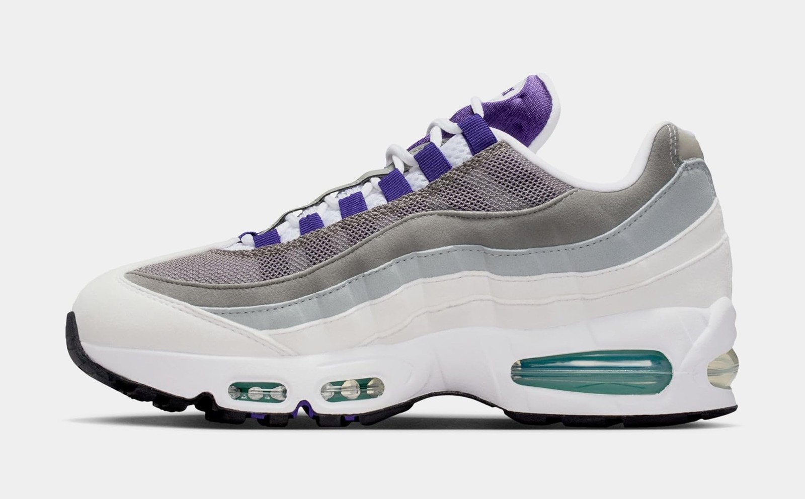 Nike Air Max 95 Big Bubble Grape Mens Running Shoes (White/Emerald Green/Wolf Gr
