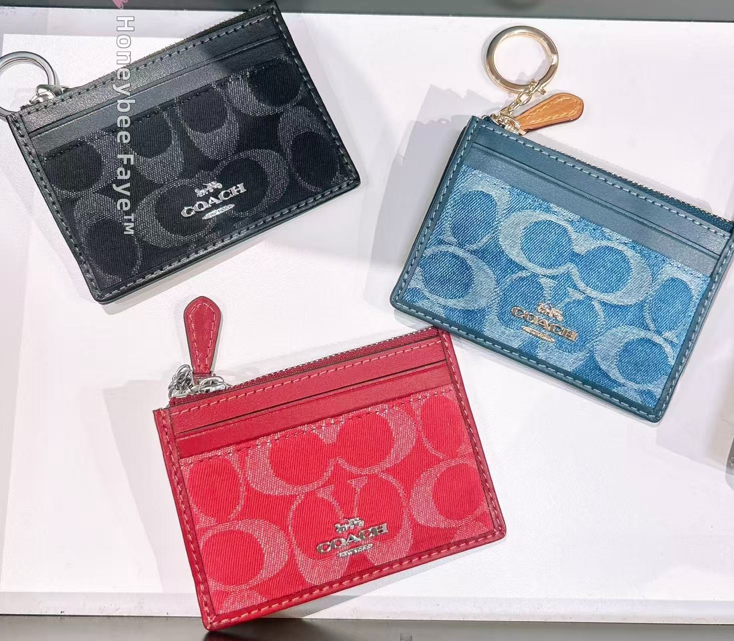 NWT Coach Mini Skinny Id Case In Signature Denim CDN29/CDF94