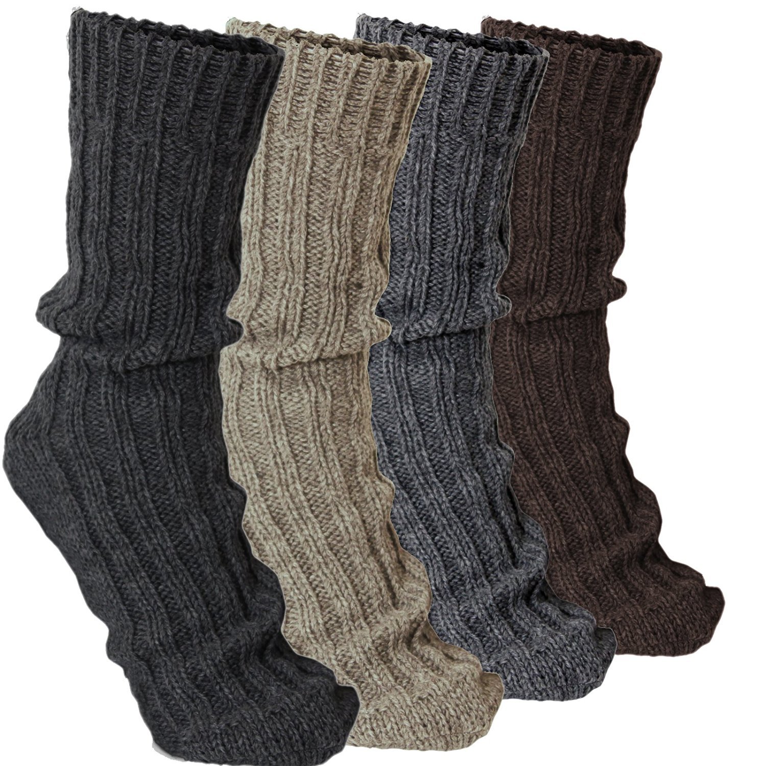 BRUBAKER Men’s Women’s Alpaca Wool Socks Winter Socks for Men Women 4 Pair Pack