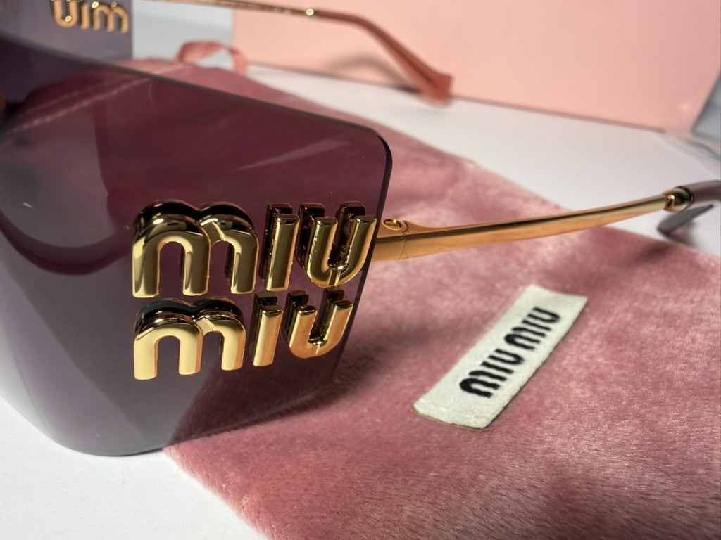 Miu Miu SMU 54YS Gold/Light Purple Brown (5AK0/6I) Sunglasses