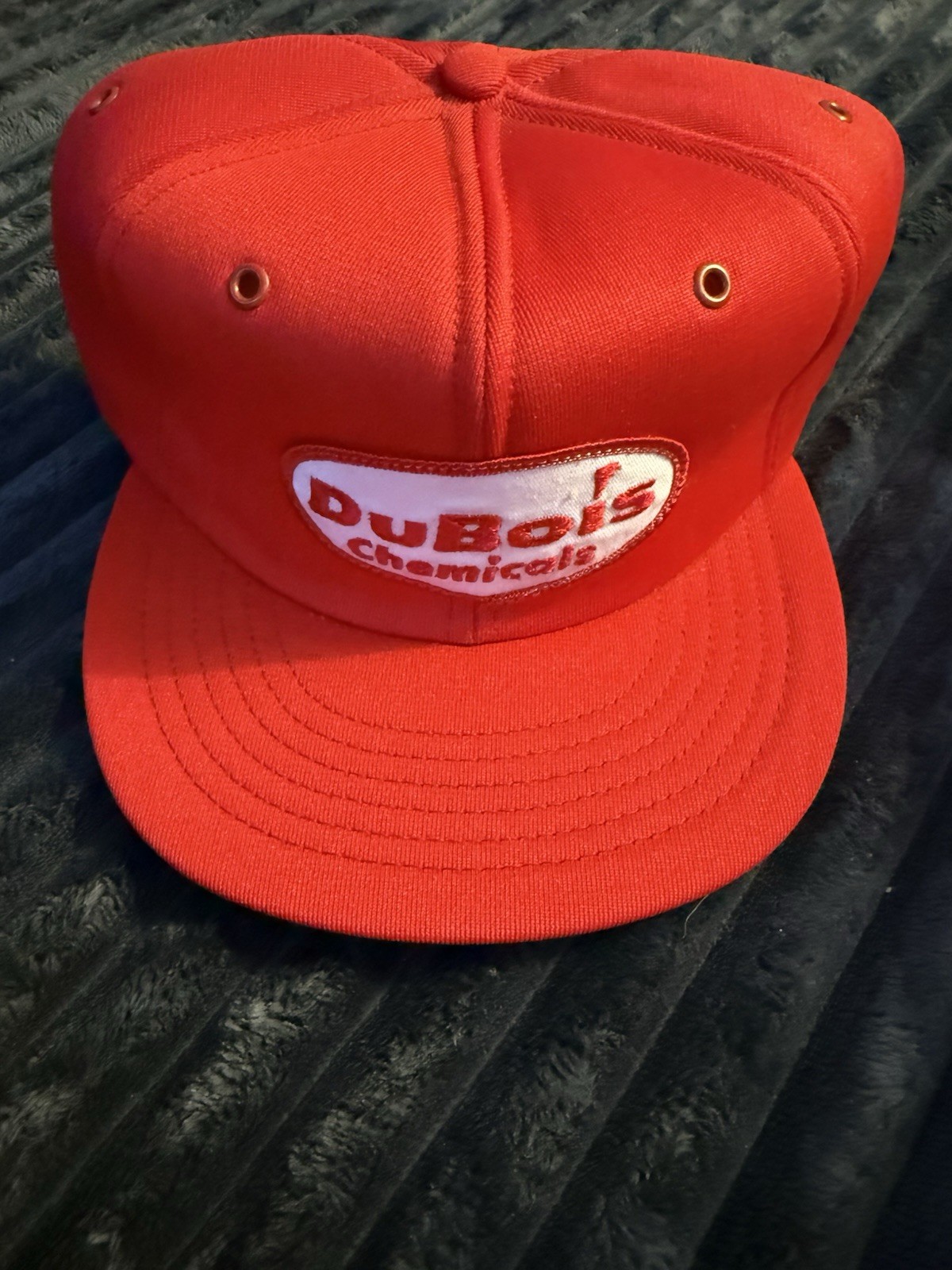 VINTAGE DuBois Chemicals Red Solid Baseball Cap Hat Patch Front Men One Size