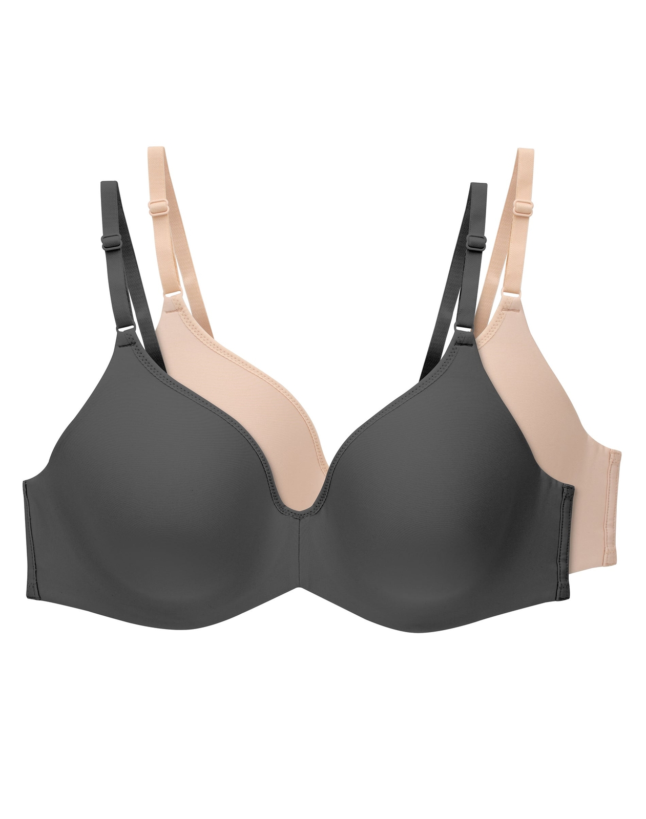Hanes Invisible Look Women’s Underwire T-Shirt Bra, 2-Pack