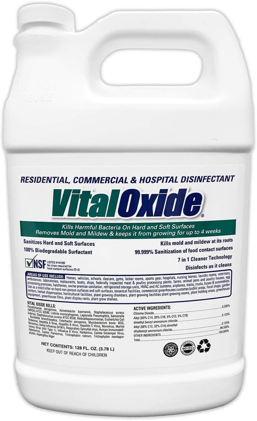 Disinfectant, Deodorizer, Cleaner, Food-Contact Sanitizer, Virucide – (EPA Regis