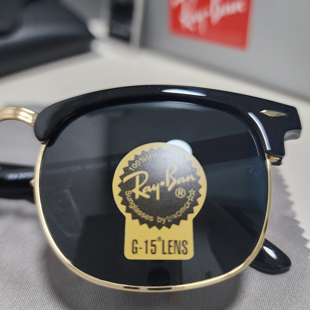 Ray-Ban RB3016 Sunglasses Clubmaster Classic Black Frame Glass Gray Lens 51 mm
