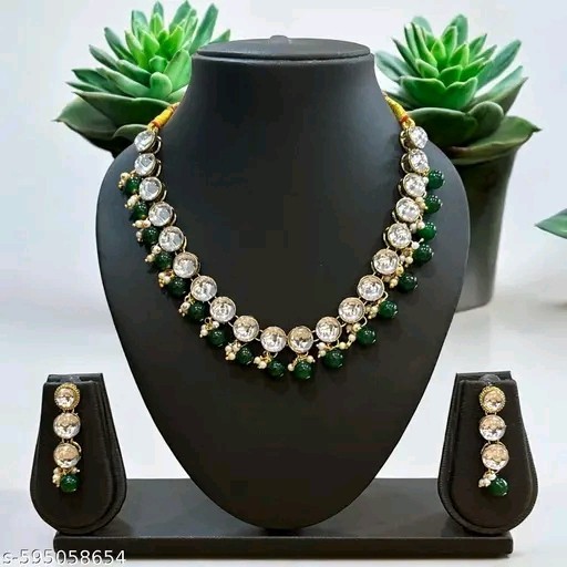 Indian Bollywood Gold Plated Kundan Choker Bridal Necklace Earrings Jewelry Set