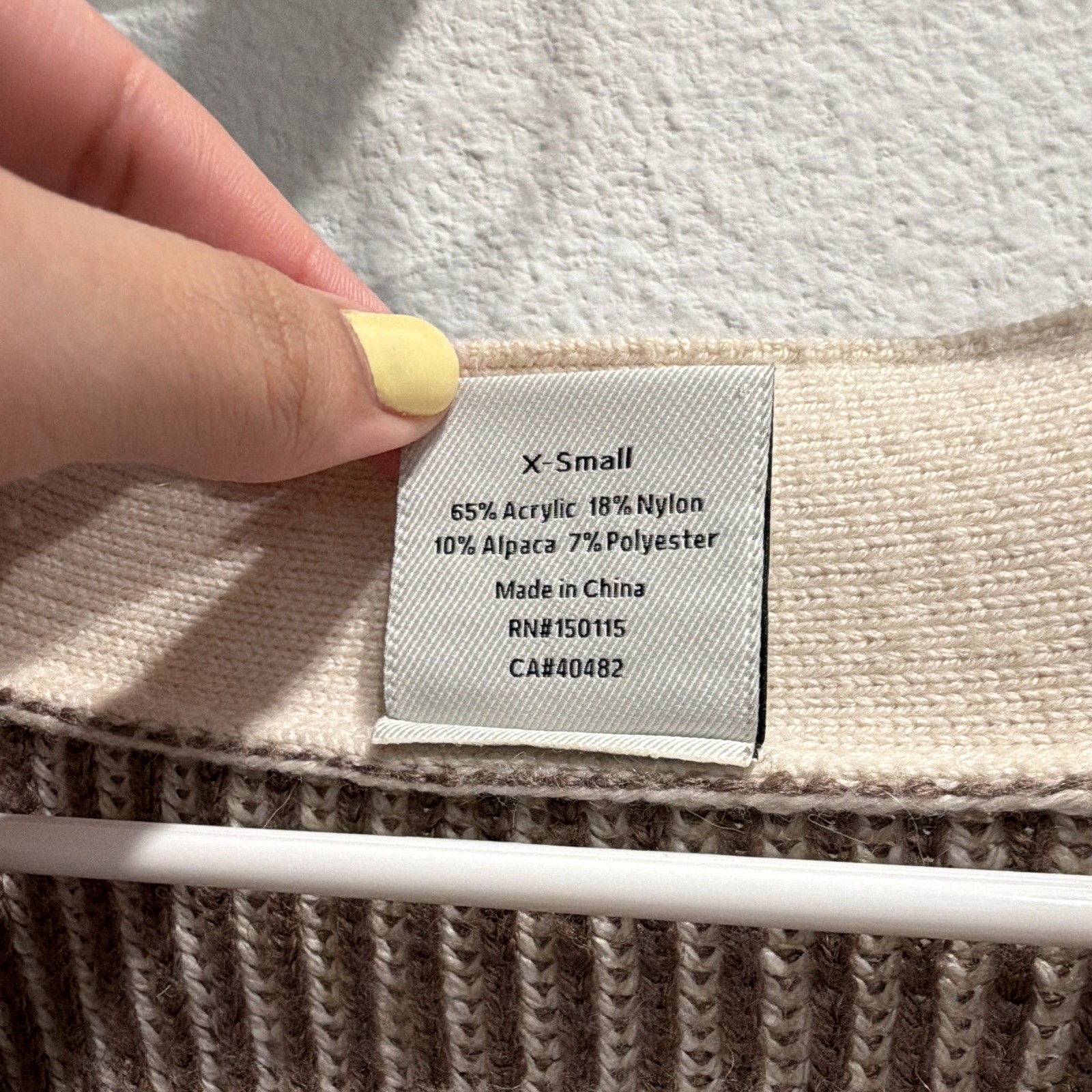 Varley Women’s XS Beige/Brown Ribbed Knit V-Neck Button Cardigan w/ Pockets