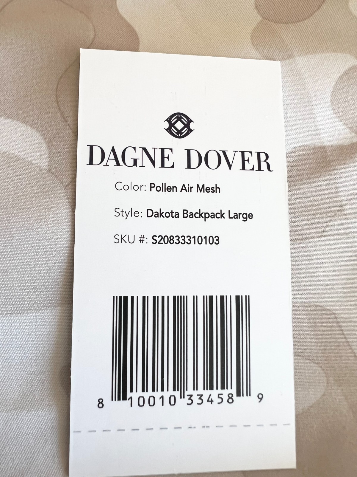 Authentic Brand New Dagne Dover Dakota Air Mesh Large Backpack in Pollen