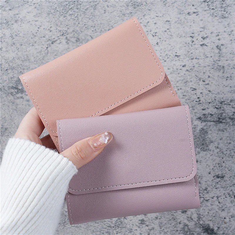 Cute Women’s Small PU Leather Wallet Credit Card Holder Coin Purse Hasp Closure