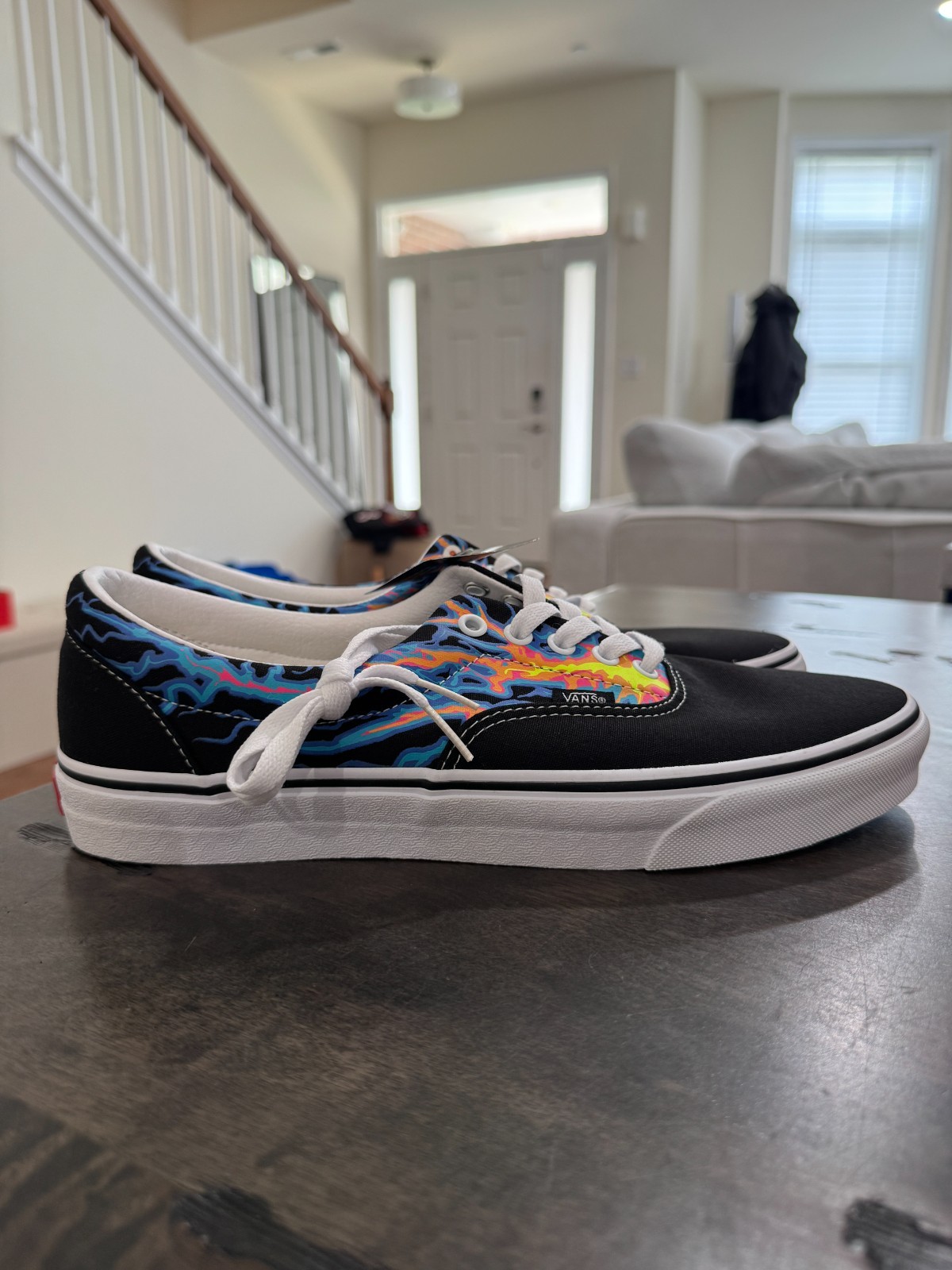 Vans Era ‘Electric flame’ Black Men size 7.5-13 SKU VN0A5JMLB03
