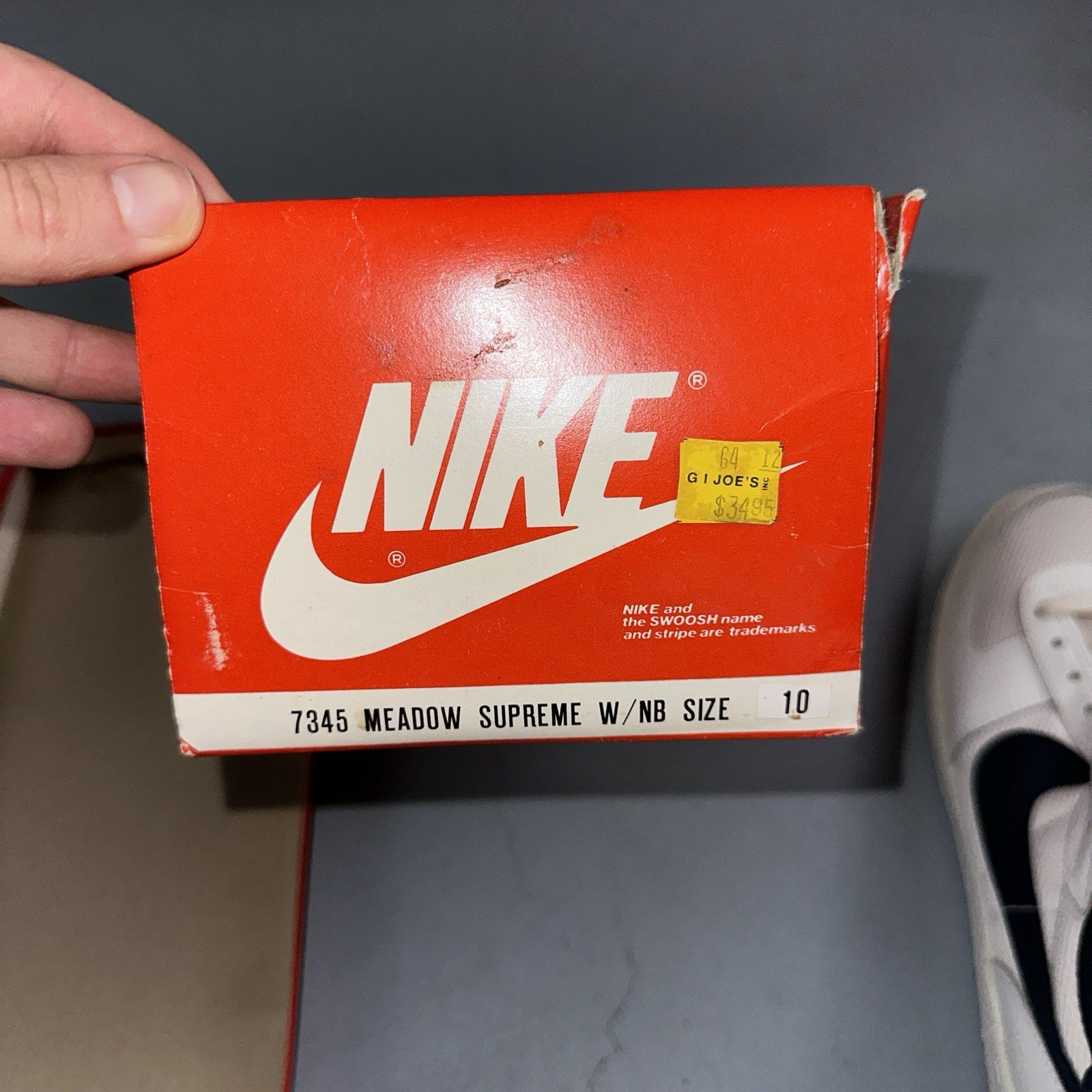 1984 Vintage Nike Meadow Supreme White Navy Blue Republic Of Korea Size 10 Tags