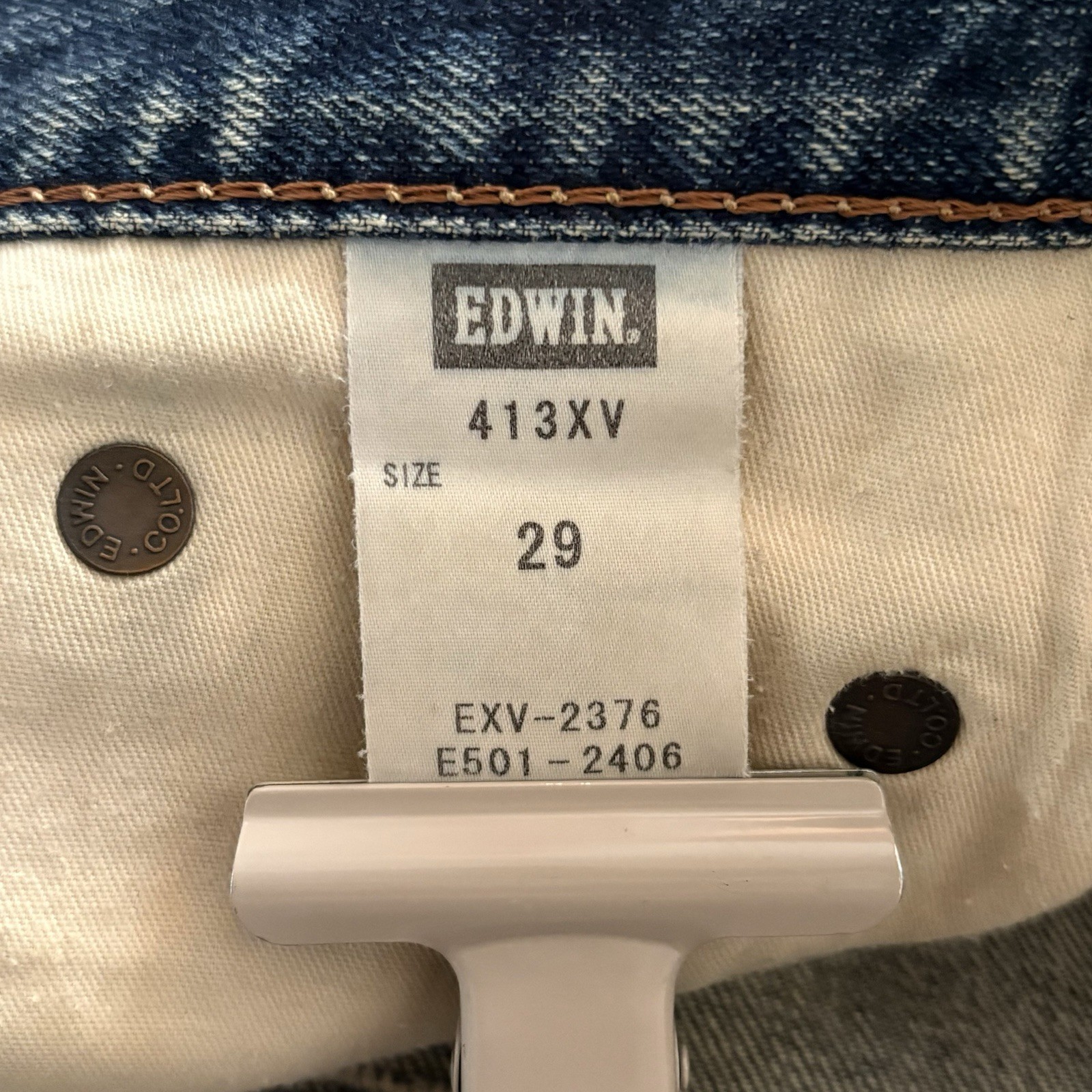 EDWIN 413XV Distressed Denim Jeans Men’s Size 29 Made in Japan Vintage Fade