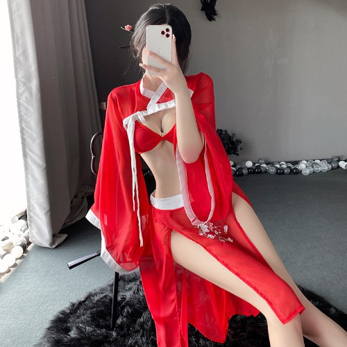 Antique Hanfu Qipao Uniform Sexy Lingerie Pajamas Chinese Traditional Dress