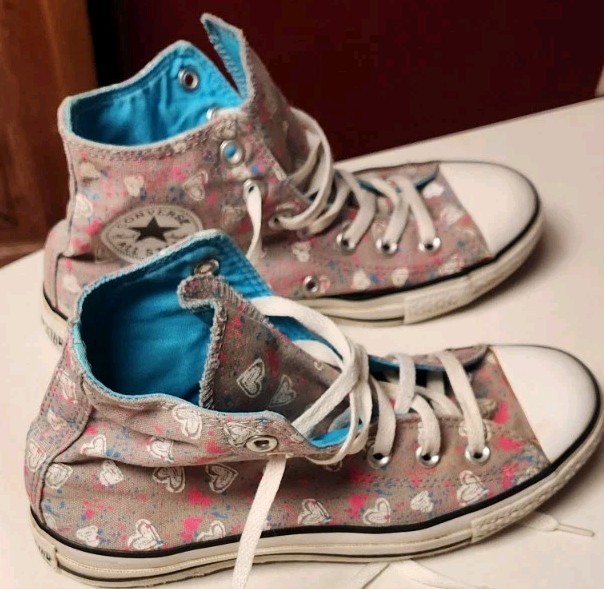 Converse Chuck Taylor All Star High Top Shoes W 8 M 6 Tie Dye Hearts AOP 112464F