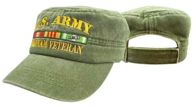 U.S. ARMY VIETNAM VETERAN PATROL HAT CAP OLIVE GREEN OFFICIALLY LICENSED