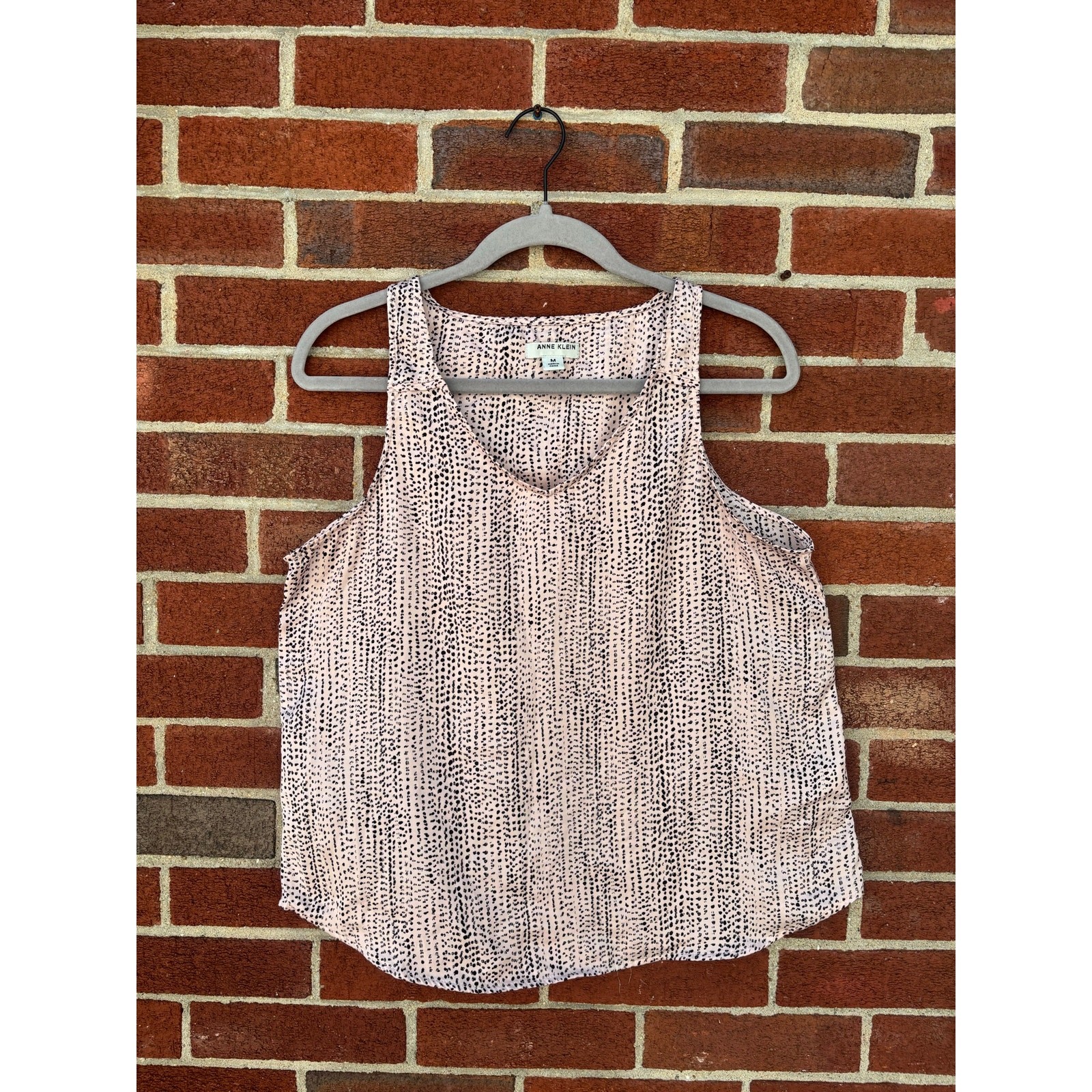 Anne Klein Pink Black Animal Print Sleeveless Blouse Tank Top Women’s Medium