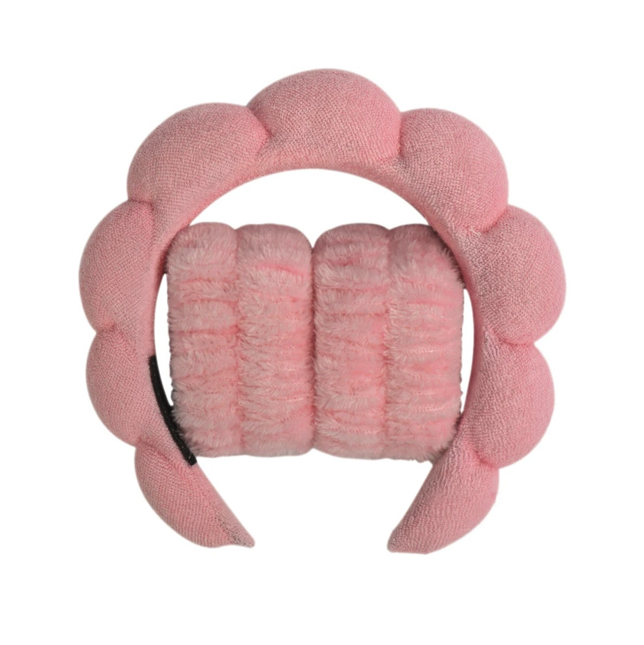 3pcs Microfiber Wristbands & Puffy Spa Headband Set for Face Washing – NEW