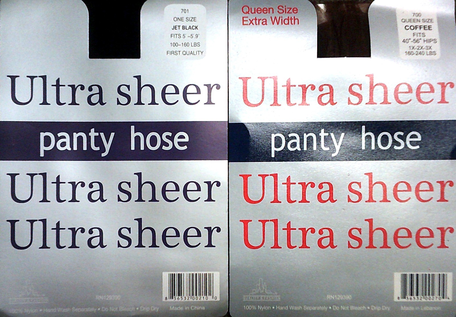 Lot Of 5 Pack–Ultra Sheer Pantyhose One Size Queen Size Stocking Nylon