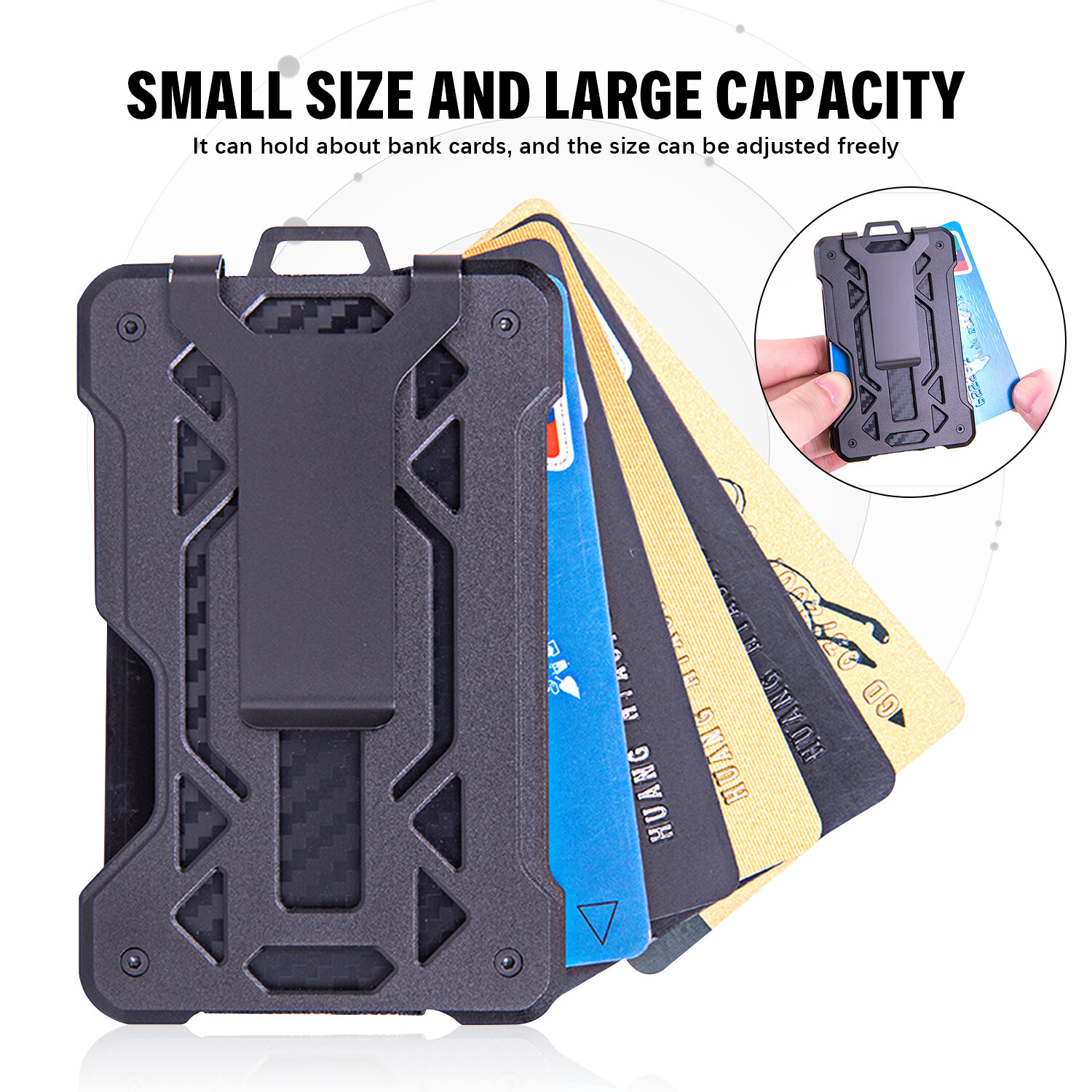 Men’s Aluminum RFID Blocking Money Clip Slim Credit ID Card Holder Metal Wallet