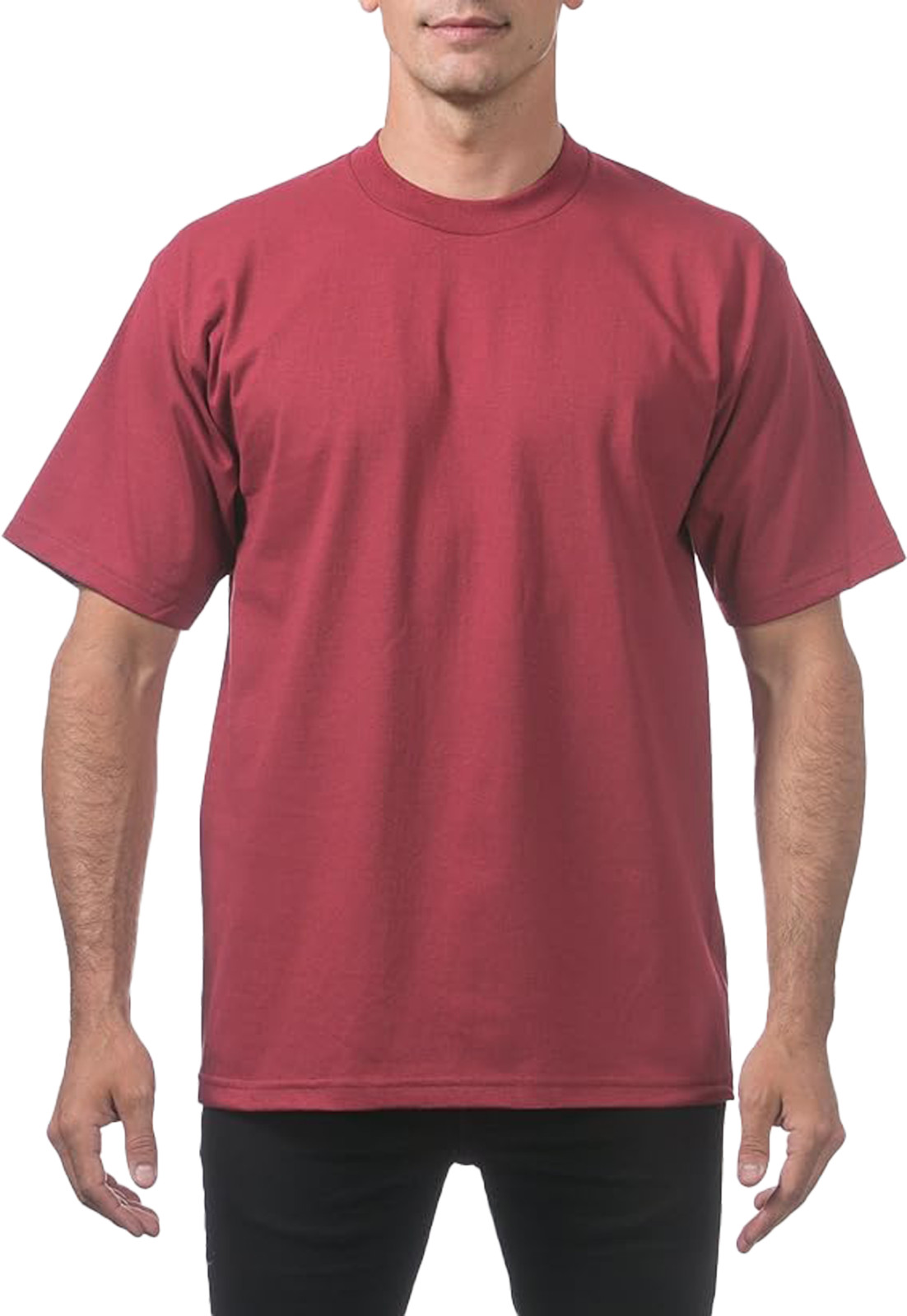 Pro Club Men’s Heavyweight T-Shirt Crew Neck Plain Blank Short Sleeve Tee All Si