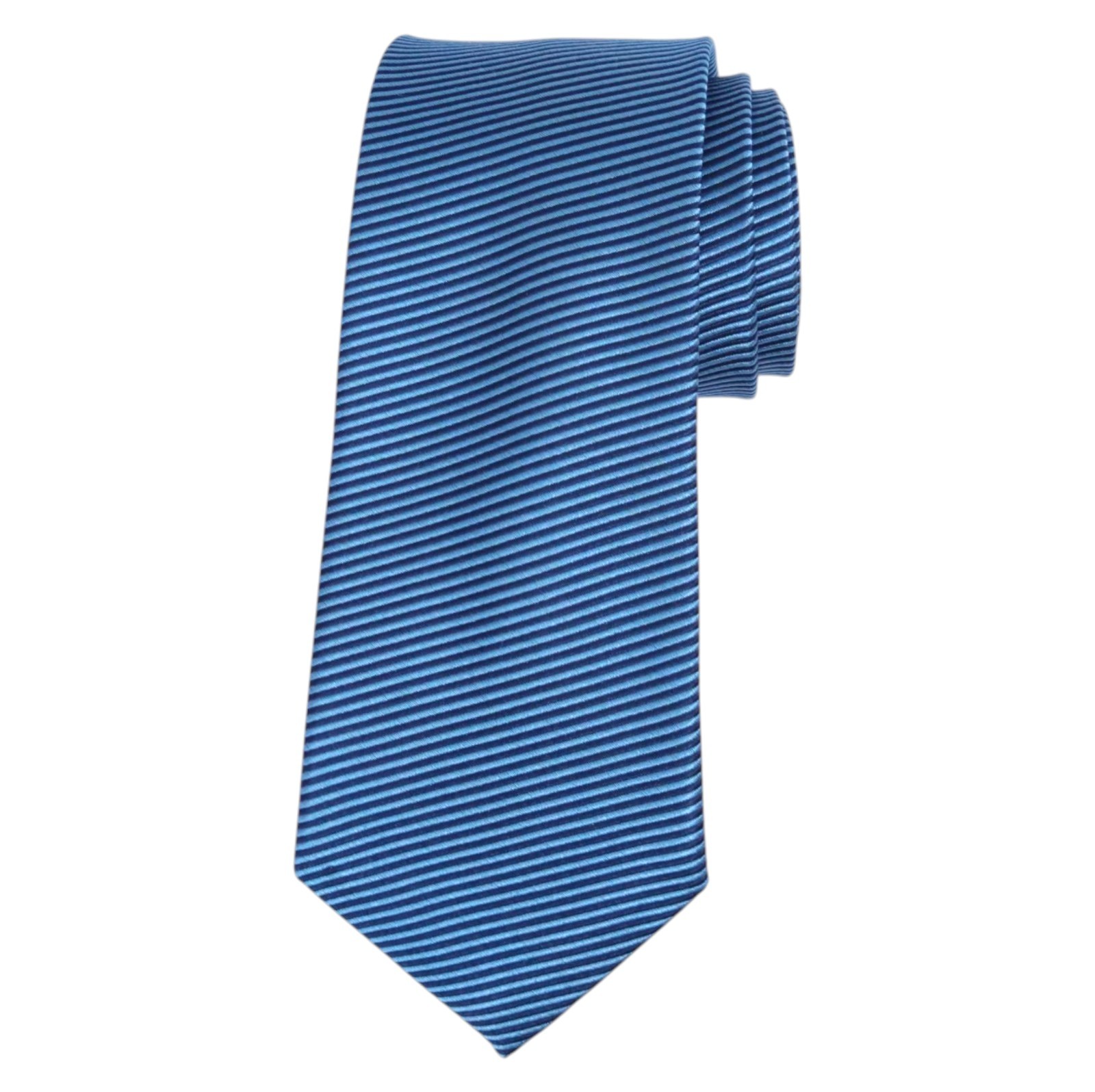 NAUTICA Mens Silk Tie Necktie Blue Navy Thin Striped 2.75 Slim Dress Designer