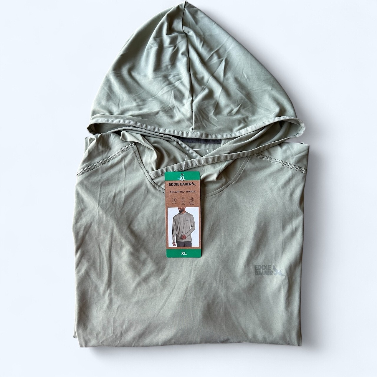 Eddie Bauer Men’s Performance Solarfoil Hoodie UPF 50+ Green Size XL