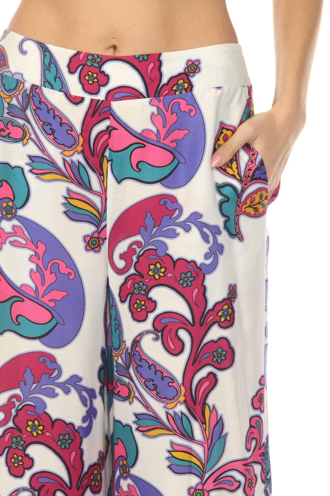 Johnny Was Paisley Smocked Waist Flared Pant CSW2525-J