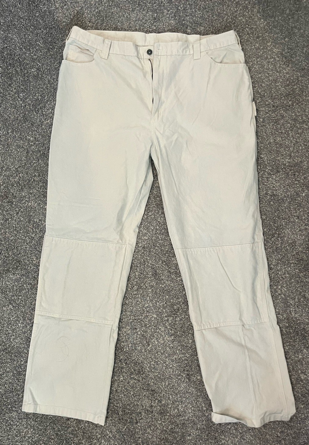 Dickies Pants Men 42×34 Ivory Carpenter Painter Straight Leg Relaxed Pants