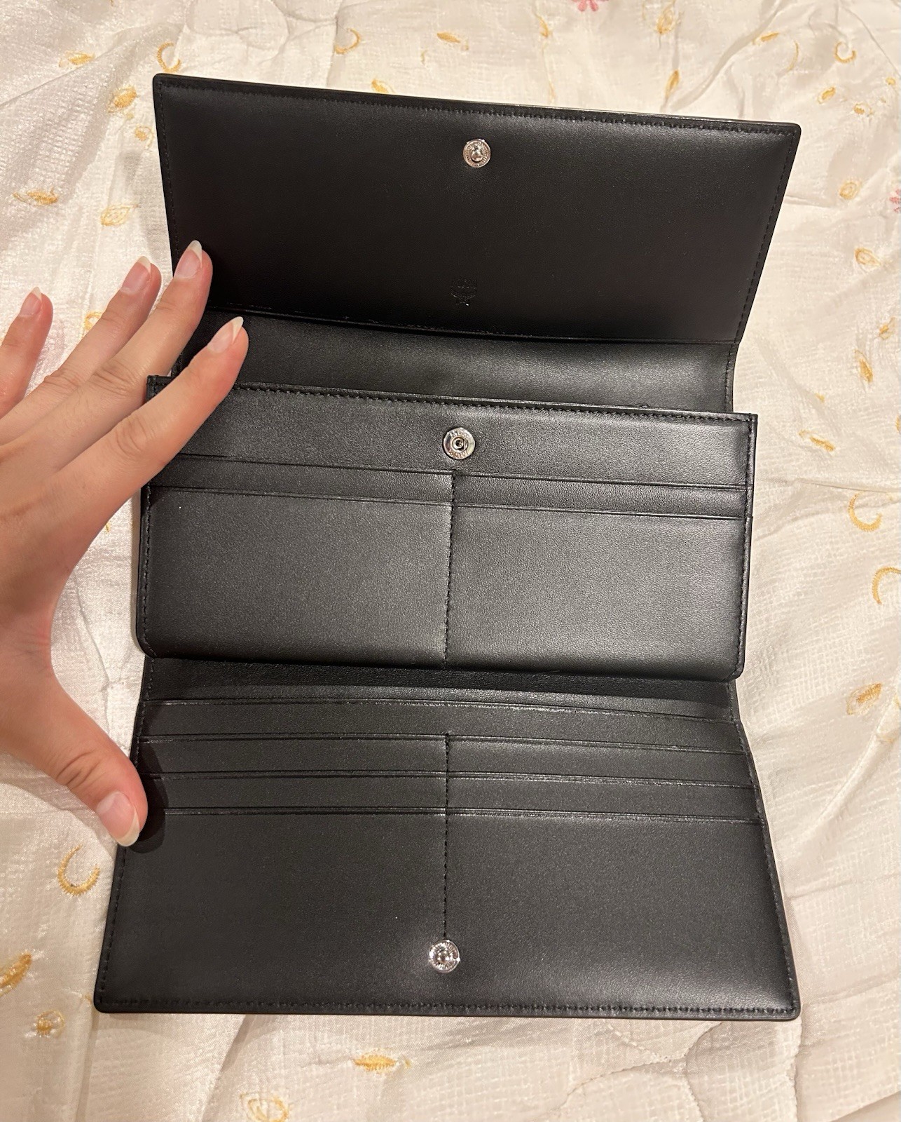 MCM Burgundy Embossed Monogram Leather Continental Flap Wallet NWOT