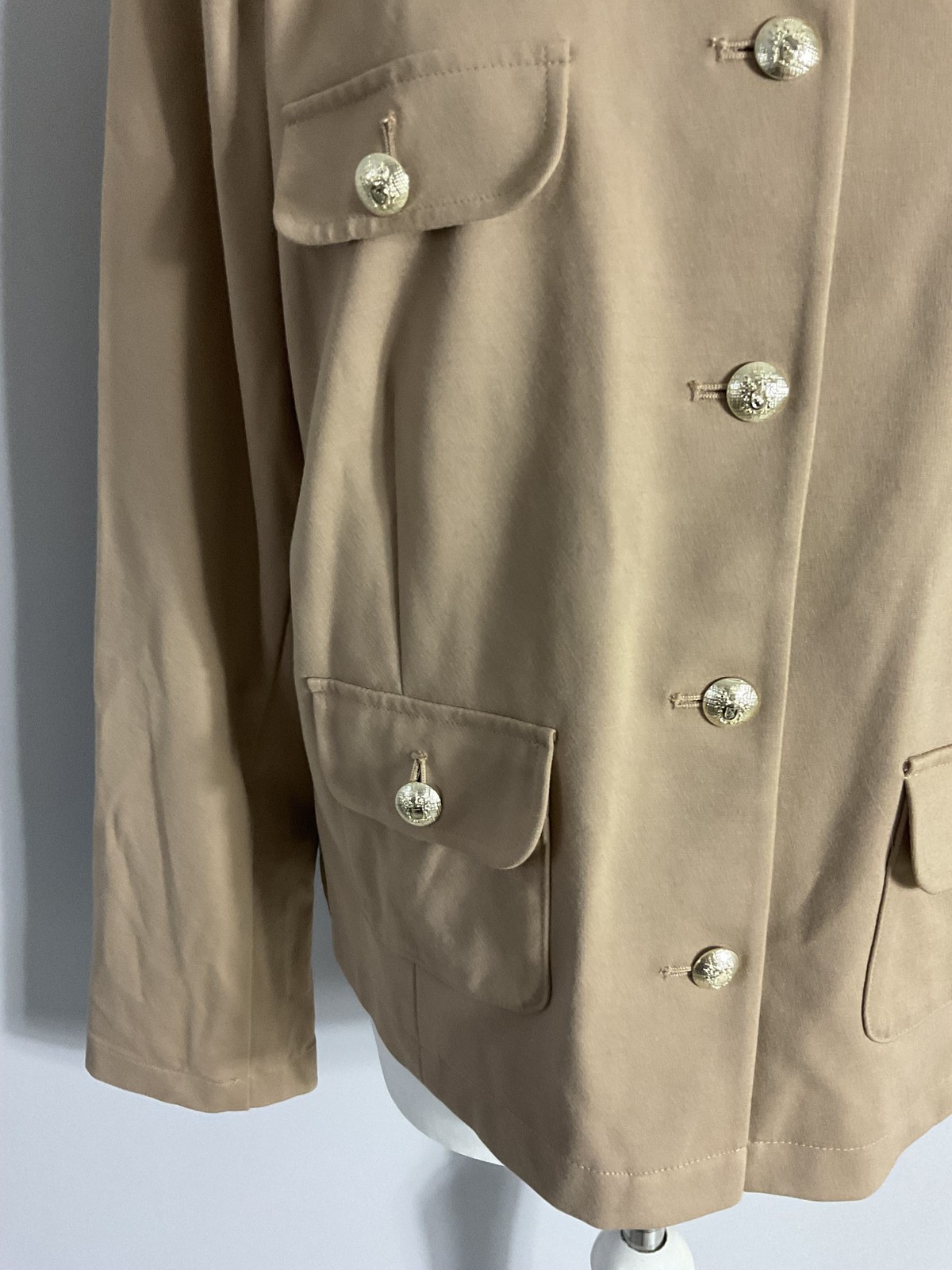 Finery Imogen Ponte Jersey Jacket Camel brown botton UK 18 new smart casual