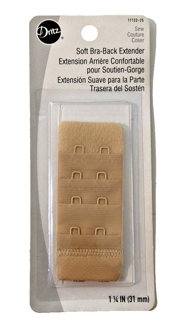 Dritz Soft Bra-Back Extender 1.25″ Tan #11122-25 New in Package