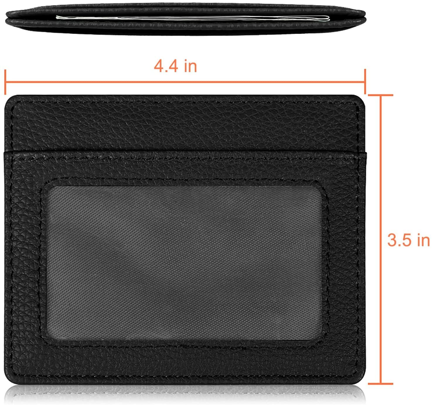 Slim Minimalist Front Pocket Wallet,RFID Blocking Credit Card Holder ID Window