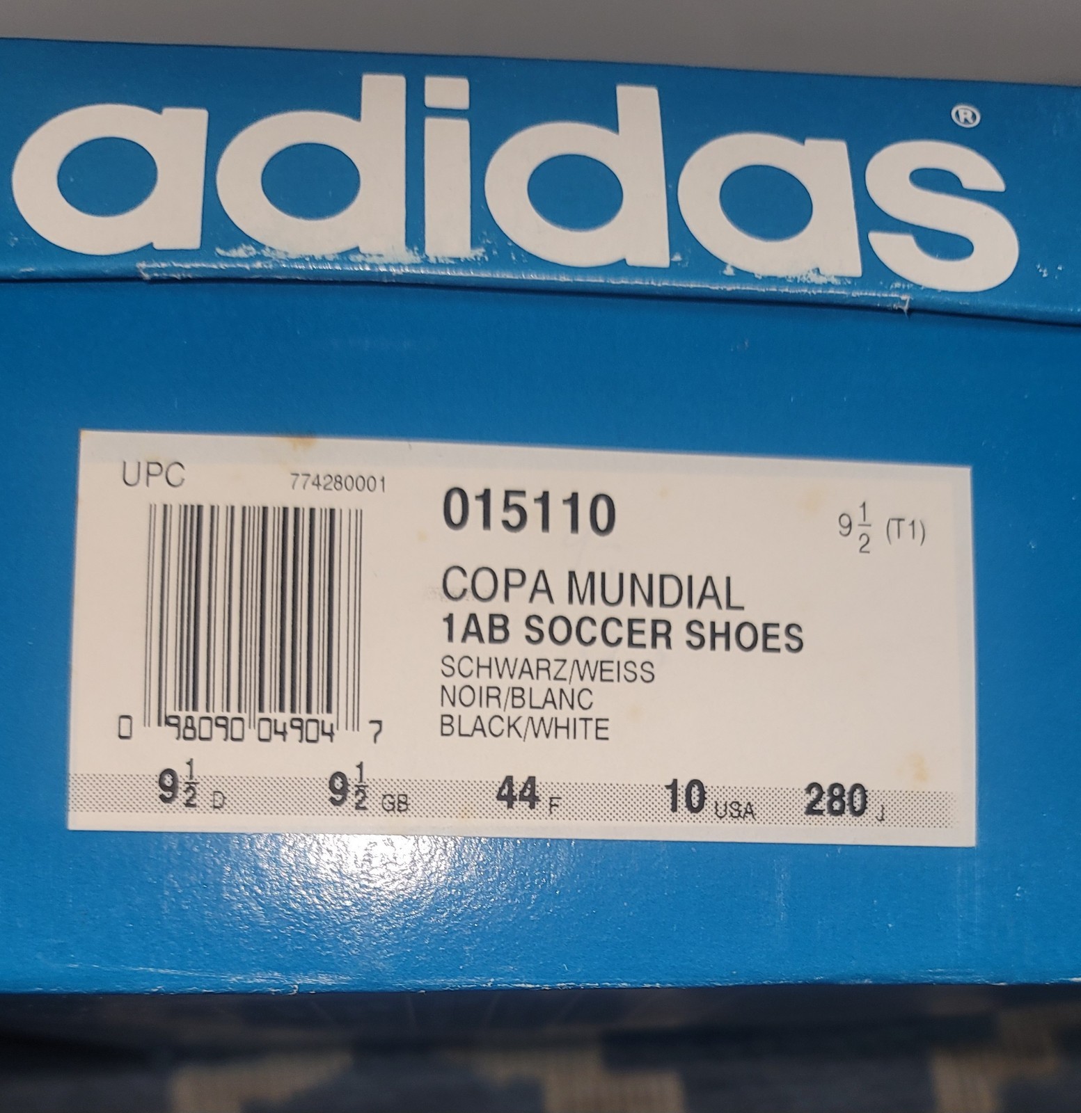 Vintage 1995 Adidas Copa Mundial Soccer Cleats Size 10 NOS New Box ART 15110
