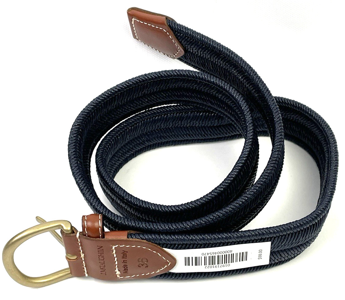 1pc J. McLaughlin RAY Mens Size 36 NAVY Blue Cotton STRETCH Belt