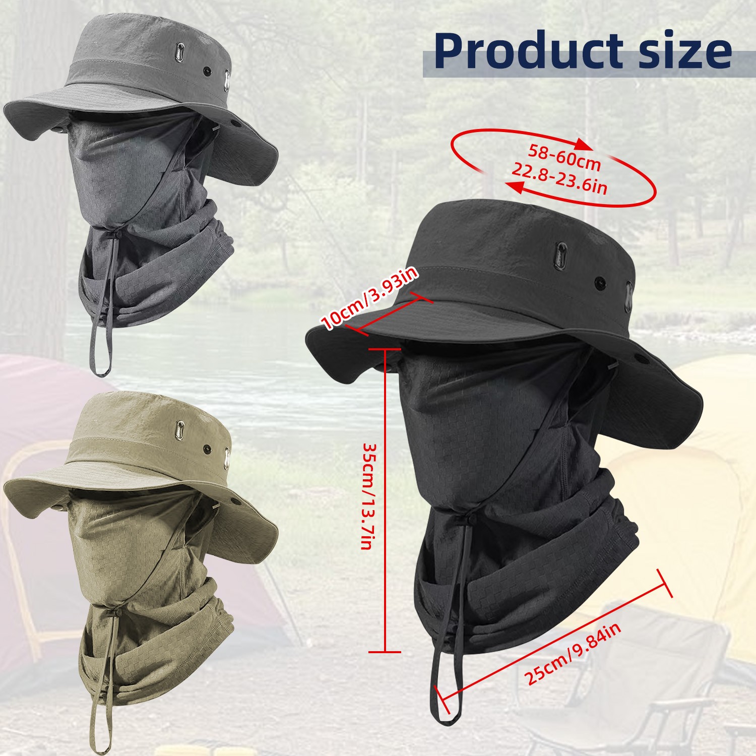 Wide Brim UV Protection Sun Hat – Ice Silk Bucket Cap For Hiking Camping Fishing