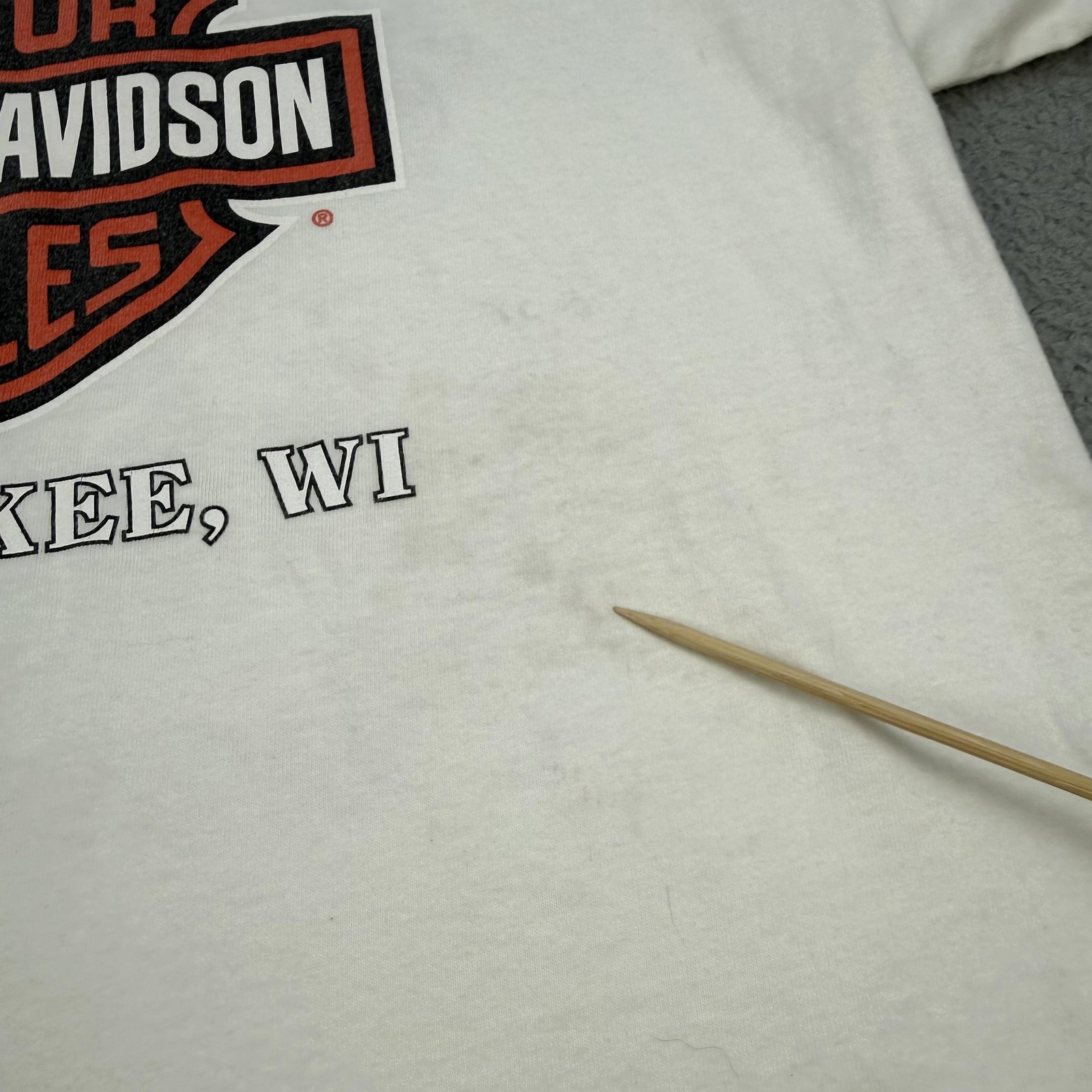 Vintage Harley-Davidson Shirt Mens Large White Milwaukee 100 Years 1903-2003