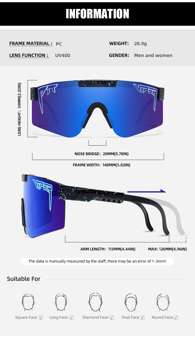 Pit-Viper Adult UV 400 Sunglasses Men / Women BaseBall Sunglasses
