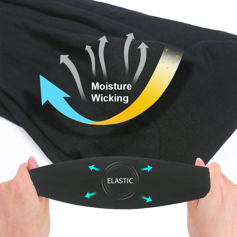 Men Headband Sweat Band Wide Headbands for Running Cycling Tennis Gym Training