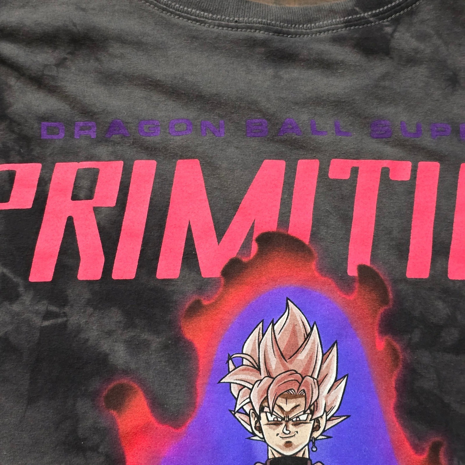 Primitive x Dragon Ball Super Goku Black Rose Tie Dye Shirt Mens Medium Black