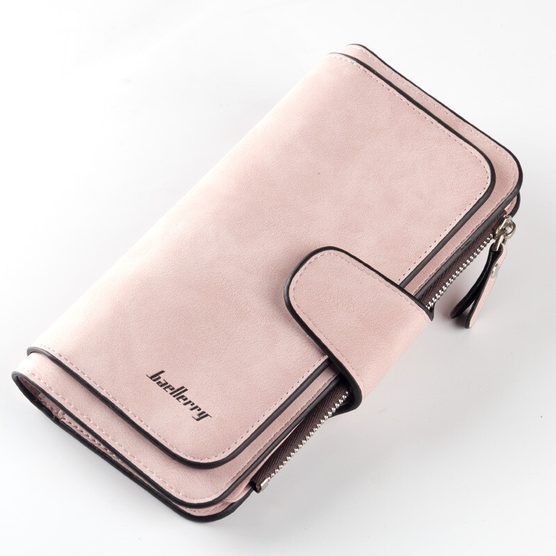 Fashion Leather Women Wallets ID Card Holder Clutch Bag Zipper Pocket Hasp Purse