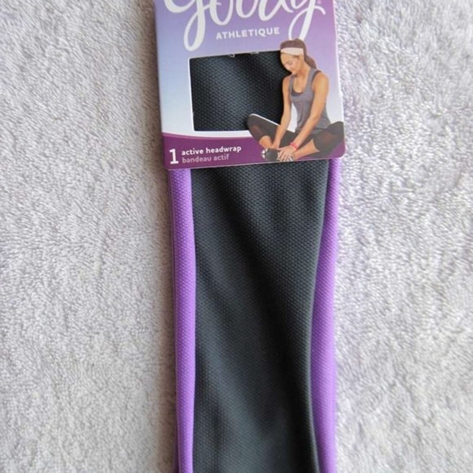 Goody Athletique Soft Wide Fabric Active Headwrap Headband Workout Band Black
