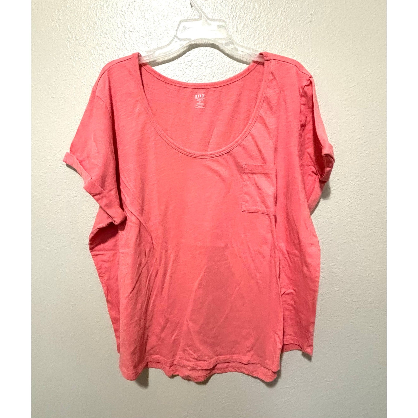 Women’s a.n.a ANA Boat Neck T-shirt Shirt Blouse with Pocket, size 3X
