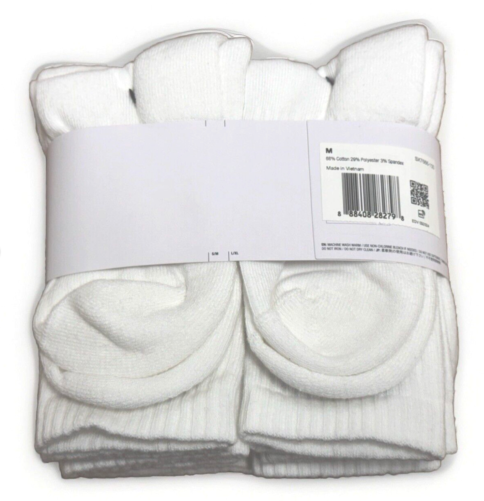 AUTHENTIC Nike Women’s Everyday Training Crew Socks 6-PAIRS WHITE MEDIUM 6-10