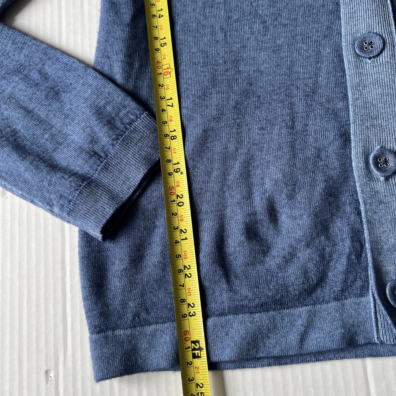 Tiger of Sweden 1903 Sz S Men 100% Wool Blue Cardigan Buttons Sweater VERY GOOD