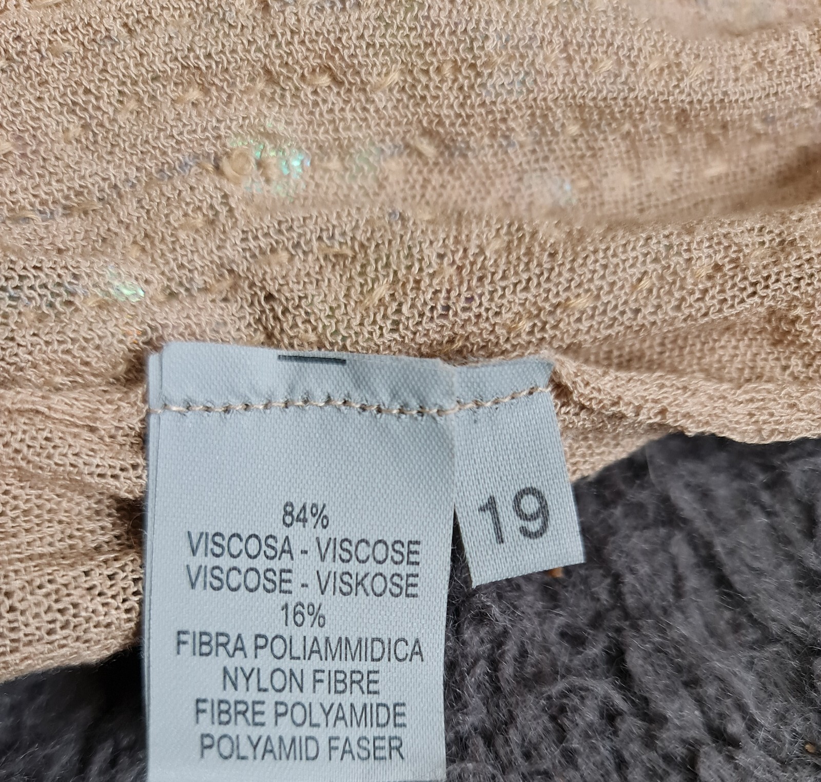 Taviani Italian Concept, Size 19, Beige Sparkly Top, used