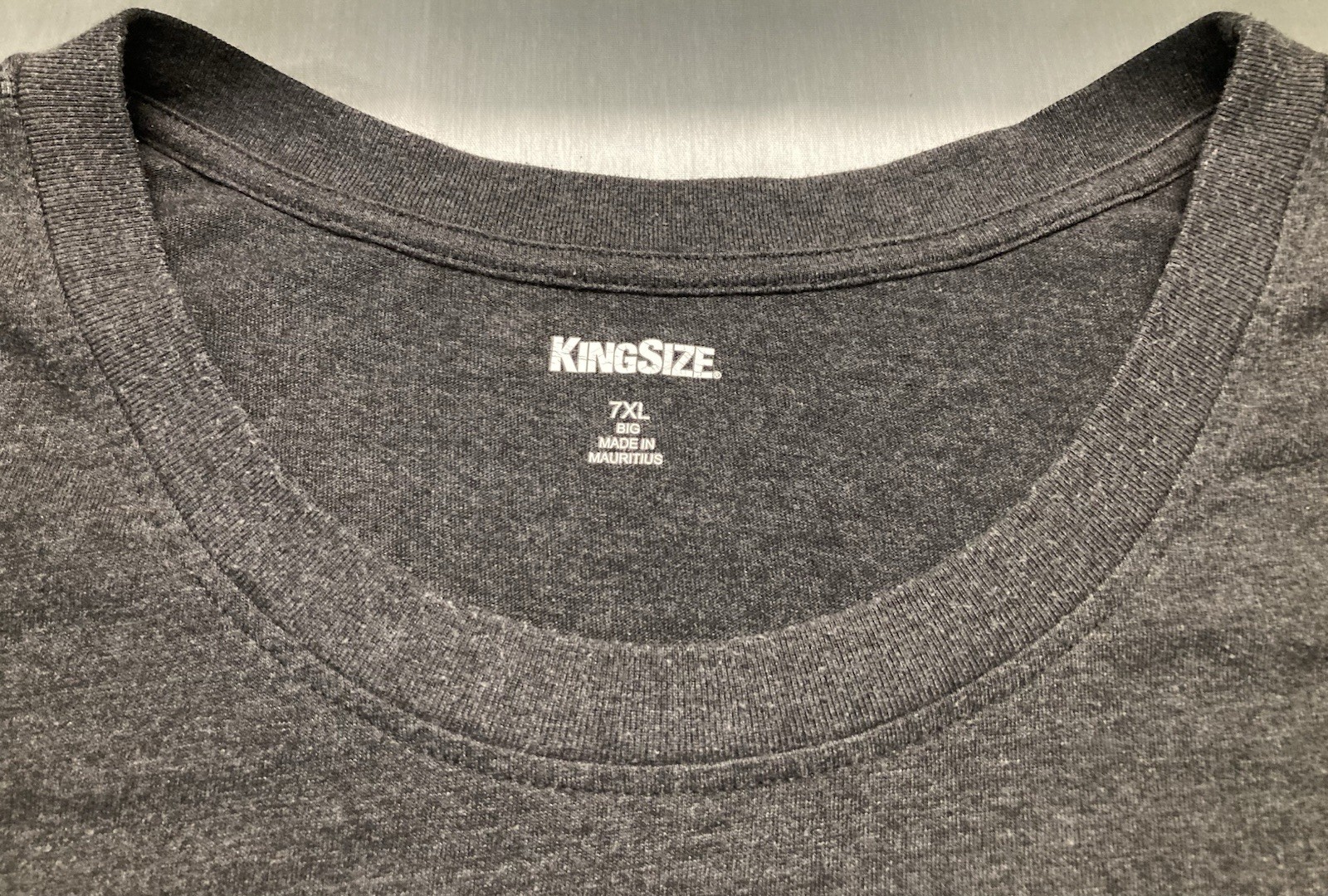 men’s 7xl big Kingsize crewneck s sleeve pocket tee shirt Heather Charcoal Grey