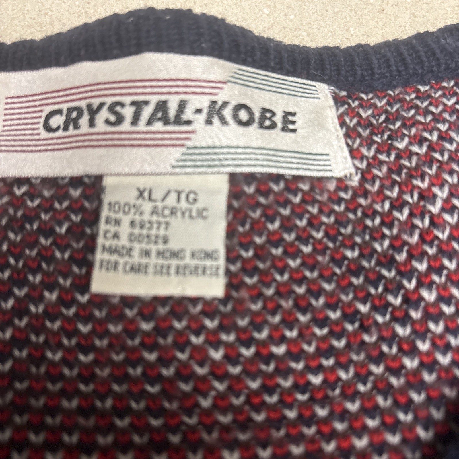 Vintage Crystal Kobe Plaid Cardigan Sweater, Size Medium Black Red With Pockets